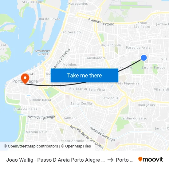 Joao Wallig - Passo D Areia Porto Alegre - Rs 91340-001 Brasil to Porto Alegre map