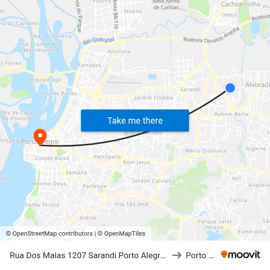 Rua Dos Maias 1207 Sarandi Porto Alegre - Rs 91170-200 Brasil to Porto Alegre map