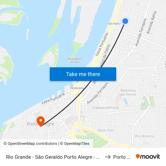 Rio Grande - São Geraldo Porto Alegre - Rs 90230-091 Brasil to Porto Alegre map