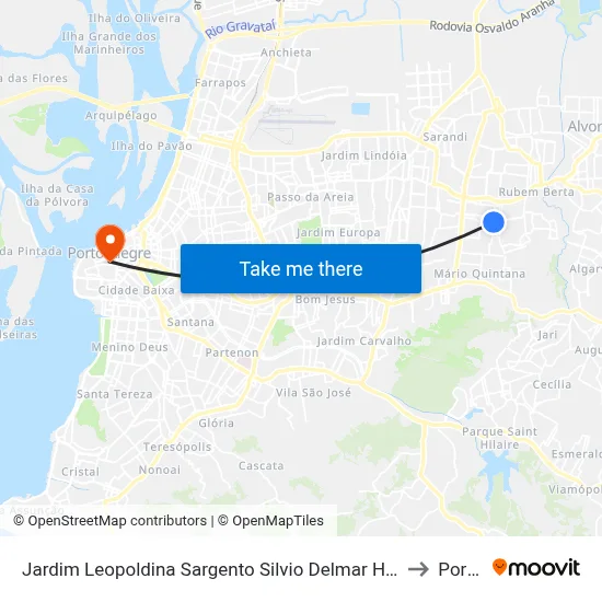 Jardim Leopoldina Sargento Silvio Delmar Hollenbach - Rubem Berta Porto Alegre - Rs 91240-120 Brasil to Porto Alegre map