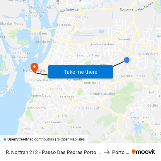 R. Nortran 212 - Passo Das Pedras Porto Alegre - Rs 91230-485 Brasil to Porto Alegre map