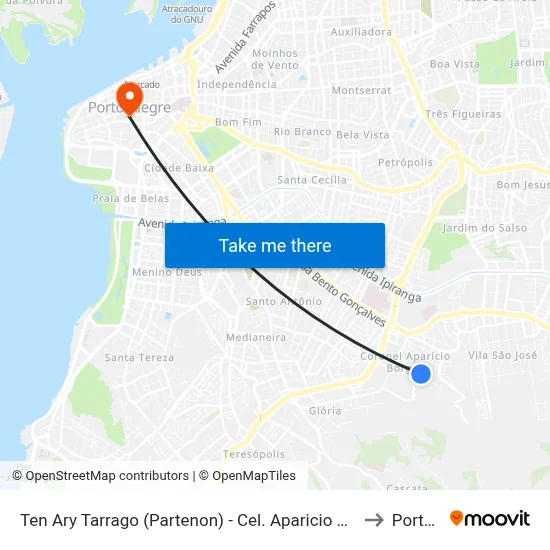 Ten Ary Tarrago (Partenon) - Cel. Aparicio Borges Porto Alegre - Rs 91510-390 Brasil to Porto Alegre map