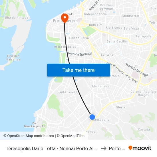 Teresopolis Dario Totta - Nonoai Porto Alegre - Rs 90840-740 Brasil to Porto Alegre map