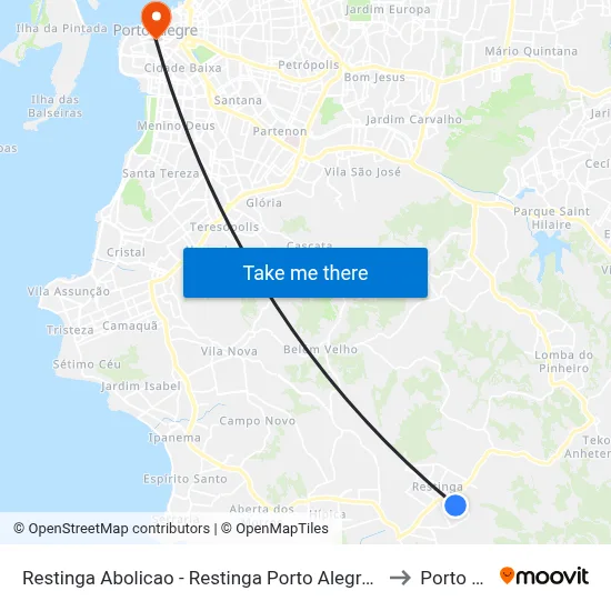 Restinga Abolicao - Restinga Porto Alegre - Rs 91790-230 Brasil to Porto Alegre map
