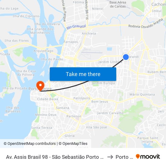 Av. Assis Brasil 98 - São Sebastião Porto Alegre - Rs 91110-000 Brasil to Porto Alegre map