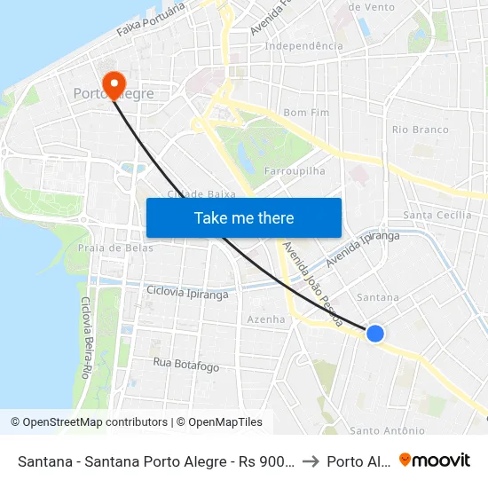 Santana - Santana Porto Alegre - Rs 90040-373 Brasil to Porto Alegre map