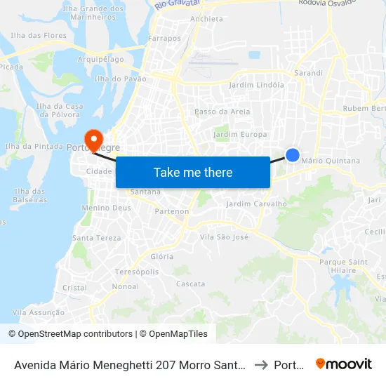 Avenida Mário Meneghetti 207 Morro Santana Porto Alegre - Rs 91260-190 Brasil to Porto Alegre map