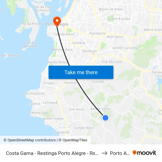 Costa Gama - Restinga Porto Alegre - Rs 91787-311 Brasil to Porto Alegre map