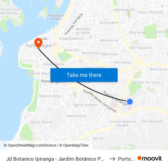 Jd Botanico Ipiranga - Jardim Botânico Porto Alegre - Rs 90160-092 Brasil to Porto Alegre map
