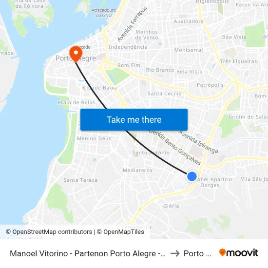 Manoel Vitorino - Partenon Porto Alegre - Rs 90680-344 Brasil to Porto Alegre map