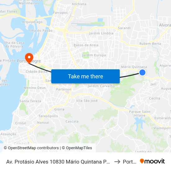 Av. Protásio Alves 10830 Mário Quintana Porto Alegre - Rio Grande Do Sul 91260-000 Brasil to Porto Alegre map