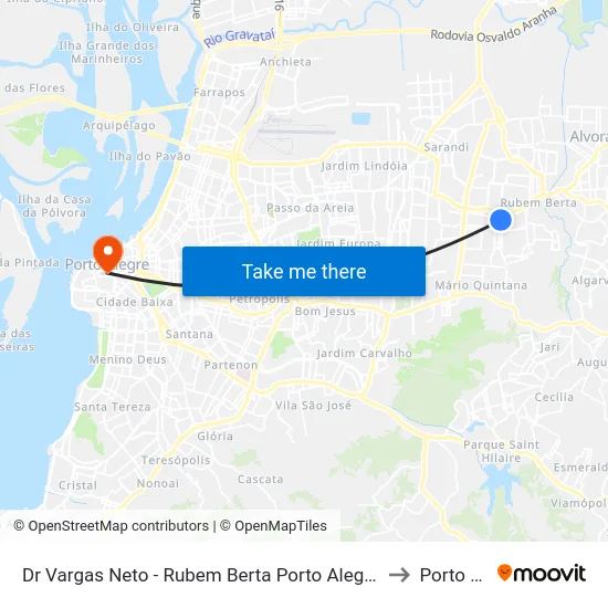 Dr Vargas Neto - Rubem Berta Porto Alegre - Rs 90680-140 Brasil to Porto Alegre map