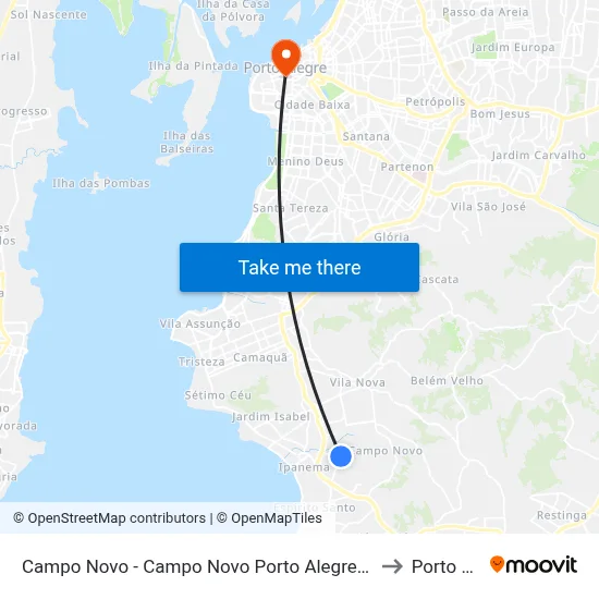 Campo Novo - Campo Novo Porto Alegre - Rs 91751-443 Brasil to Porto Alegre map