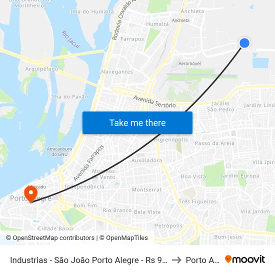 Industrias - São João Porto Alegre - Rs 90200-290 Brasil to Porto Alegre map