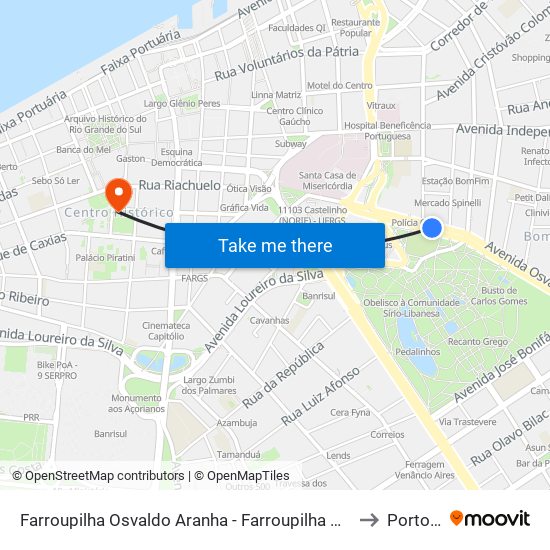 Farroupilha Osvaldo Aranha - Farroupilha Porto Alegre - Rs 90035-190 Brasil to Porto Alegre map