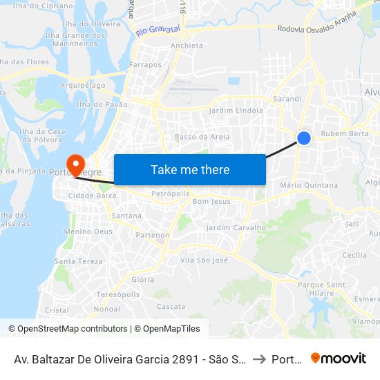 Av. Baltazar De Oliveira Garcia 2891 - São Sebastião Porto Alegre - Rs 91240-001 Brasil to Porto Alegre map