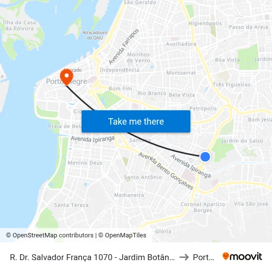 R. Dr. Salvador França 1070 - Jardim Botânico Porto Alegre - Rs 90690-000 Brasil to Porto Alegre map