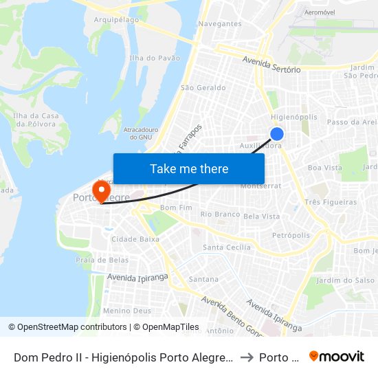 Dom Pedro II - Higienópolis Porto Alegre - Rs 90830-470 Brasil to Porto Alegre map
