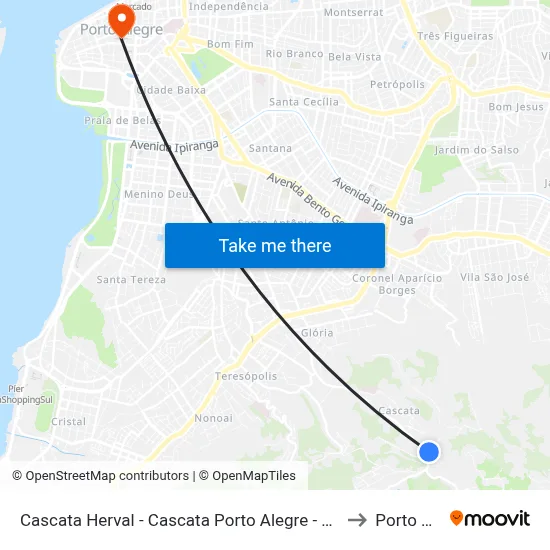 Cascata Herval - Cascata Porto Alegre - Rs 91712-063 Brasil to Porto Alegre map