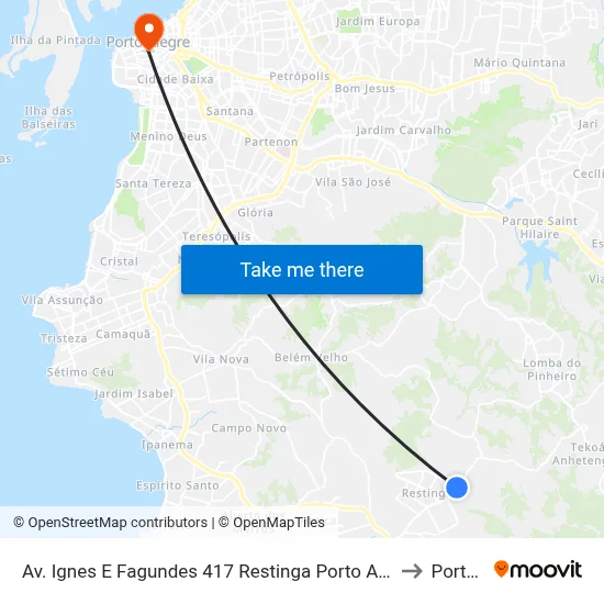 Av. Ignes E Fagundes 417 Restinga Porto Alegre - Rio Grande Do Sul 91790-010 Brasil to Porto Alegre map
