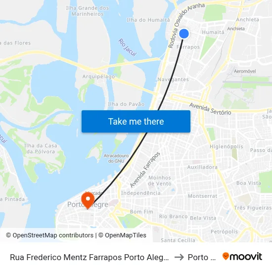 Rua Frederico Mentz Farrapos Porto Alegre - Rs 90250-370 Brasil to Porto Alegre map