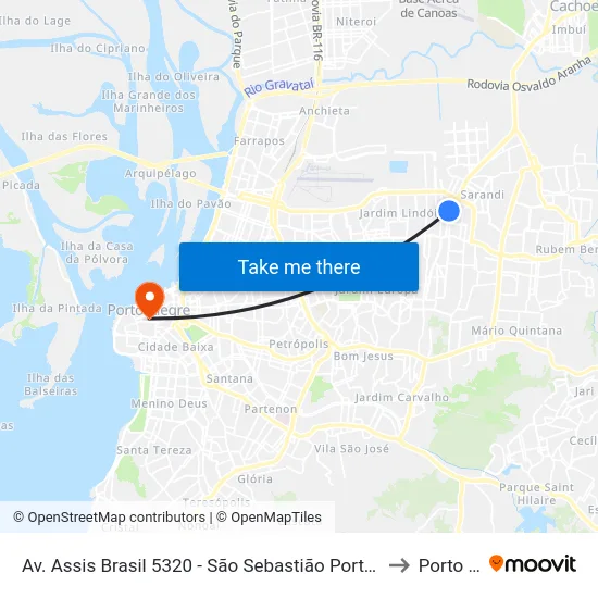 Av. Assis Brasil 5320 - São Sebastião Porto Alegre - Rs 91010-000 Brasil to Porto Alegre map