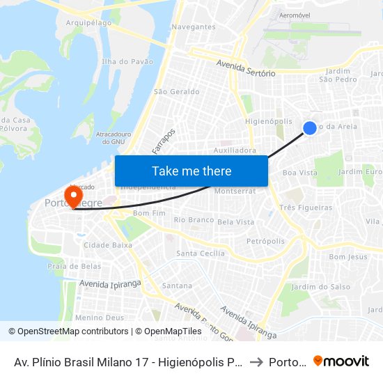 Av. Plínio Brasil Milano 17 - Higienópolis Porto Alegre - Rs 90520-002 Brasil to Porto Alegre map