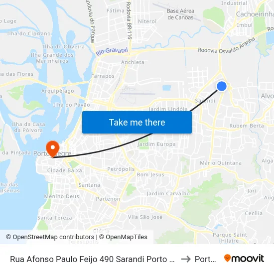 Rua Afonso Paulo Feijo 490 Sarandi Porto Alegre - Rio Grande Do Sul 91140 Brasil to Porto Alegre map