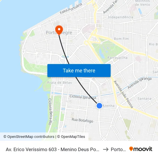 Av. Erico Veríssimo 603 - Menino Deus Porto Alegre - Rs 90160-181 Brasil to Porto Alegre map