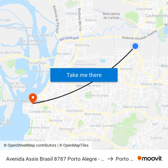 Avenida Assis Brasil 8787 Porto Alegre - Rio Grande Do Sul Brasil to Porto Alegre map