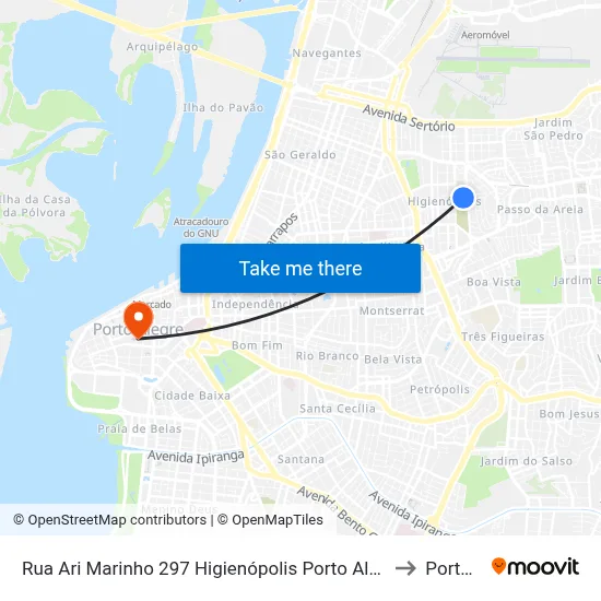Rua Ari Marinho 297 Higienópolis Porto Alegre - Rio Grande Do Sul 90520 Brasil to Porto Alegre map