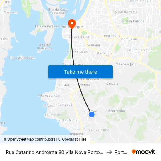 Rua Catarino Andreatta 80 Vila Nova Porto Alegre - Rio Grande Do Sul 91750 Brasil to Porto Alegre map