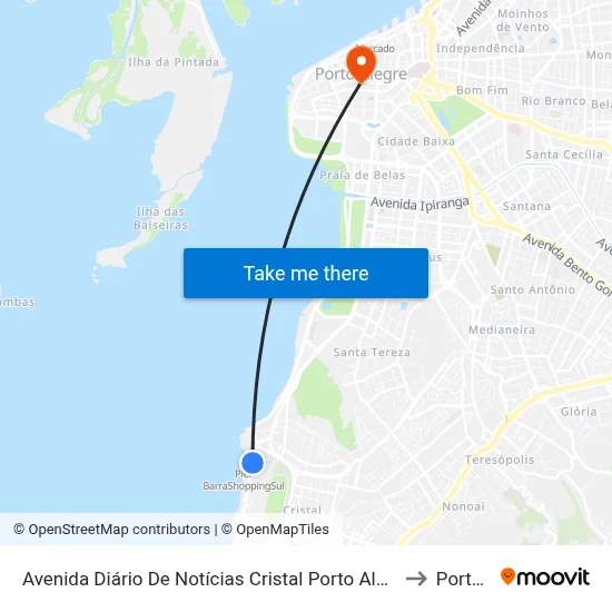 Avenida Diário De Notícias Cristal Porto Alegre - Rio Grande Do Sul 90810-080 Brasil to Porto Alegre map