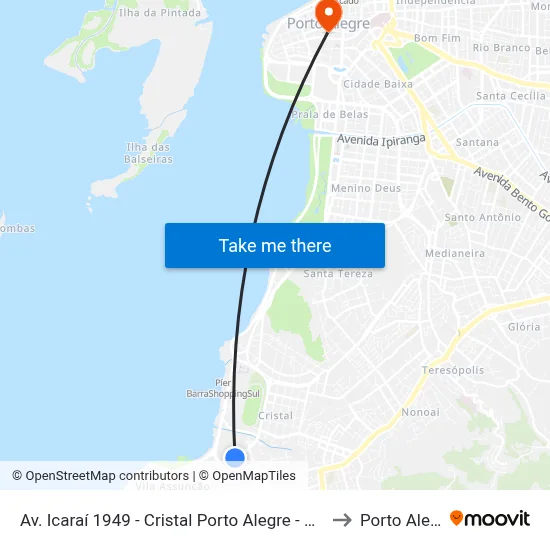 Av. Icaraí 1949 - Cristal Porto Alegre - Rs Brasil to Porto Alegre map