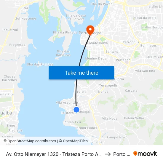 Av. Otto Niemeyer 1320 - Tristeza Porto Alegre - Rs 91910-001 Brasil to Porto Alegre map
