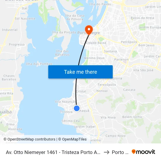 Av. Otto Niemeyer 1461 - Tristeza Porto Alegre - Rs 91910-001 Brasil to Porto Alegre map