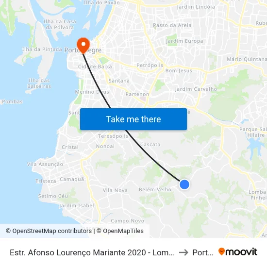 Estr. Afonso Lourenço Mariante 2020 - Lomba Do Pinheiro Porto Alegre - Rs 91550-671 Brasil to Porto Alegre map