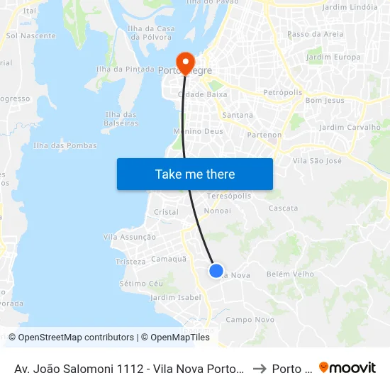 Av. João Salomoni 1112 - Vila Nova Porto Alegre - Rs 91740-830 Brasil to Porto Alegre map