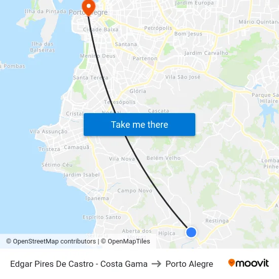 Edgar Pires De Castro - Costa Gama to Porto Alegre map