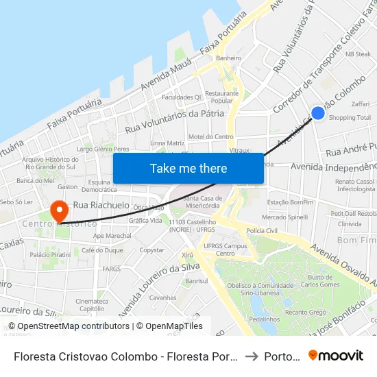 Floresta Cristovao Colombo - Floresta Porto Alegre - Rs 90560-003 Brasil to Porto Alegre map