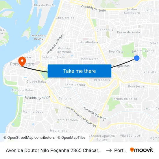Avenida Doutor Nilo Peçanha 2865 Chácara Das Pedras Porto Alegre - Rs 91330-001 Brasil to Porto Alegre map