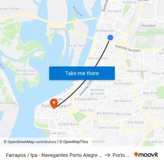 Farrapos / Ipa - Navegantes Porto Alegre - Rs 90240-001 Brasil to Porto Alegre map