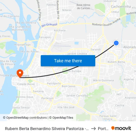 Rubem Berta Bernardino Silveira Pastoriza - Rubem Berta Porto Alegre - Rs 91160-310 Brasil to Porto Alegre map