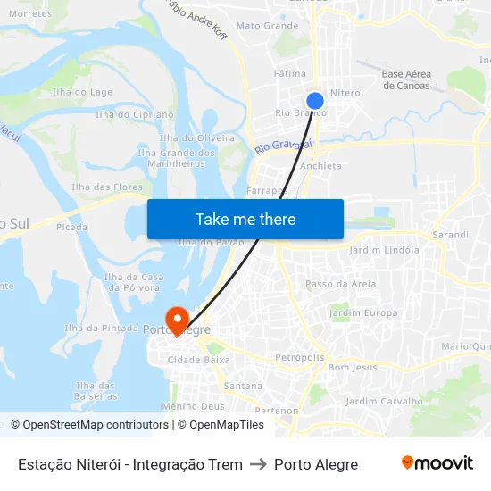Estação Niterói - Integração Trem to Porto Alegre map