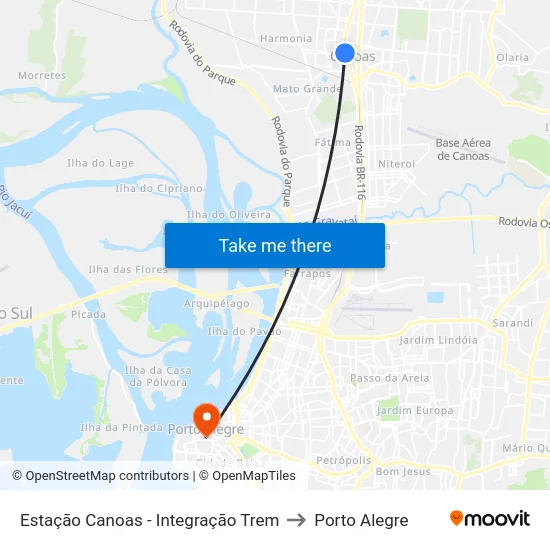 Estação Canoas - Integração Trem to Porto Alegre map