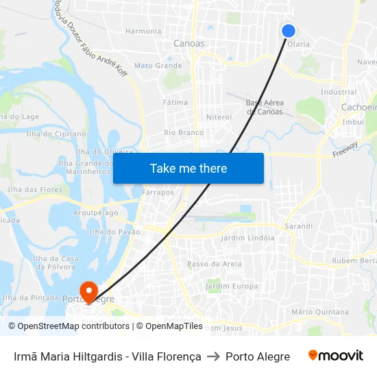 Irmã Maria Hiltgardis - Villa Florença to Porto Alegre map