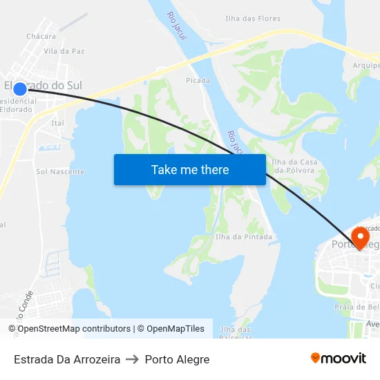 Estrada Da Arrozeira to Porto Alegre map