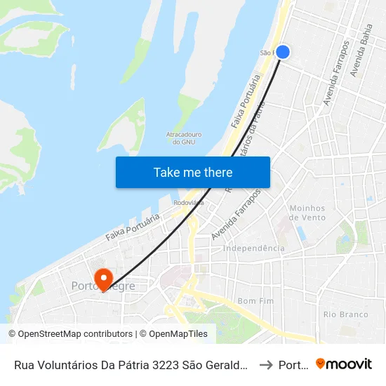 Rua Voluntários Da Pátria 3223 São Geraldo Porto Alegre - Rio Grande Do Sul 90230-011 Brasil to Porto Alegre map