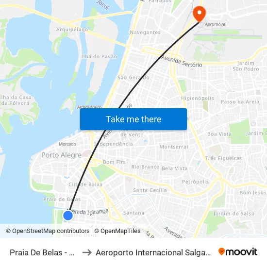 Praia De Belas - Shopping Bc to Aeroporto Internacional Salgado Filho - Terminal 2 map