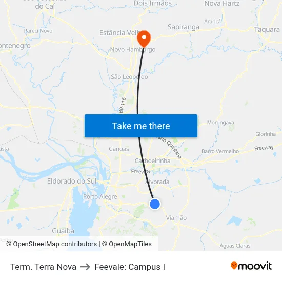 Term. Terra Nova to Feevale: Campus I map